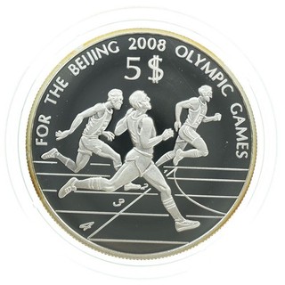 Liberia 2006 5 Dollars olympische Spiele Peking | Silber