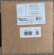 EDWARDS SIGNALING 868STRC-N5 HORN / STROBE 120V AC WEATHERPROOF MOUNT CLEAR LENS