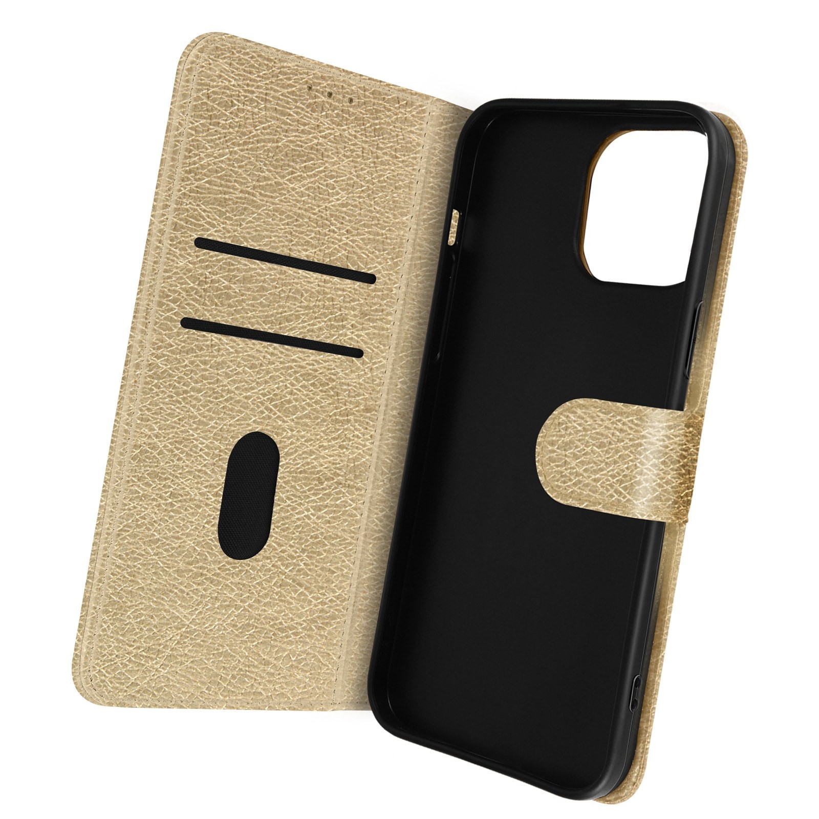 Coque iPhone 14 Pro Max or avec porte-carte et support intégré