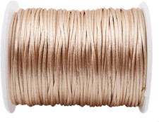 Gold Satin Rattail Cord for Baby Teething Necklace 75M DIY Teether Craft Supplie