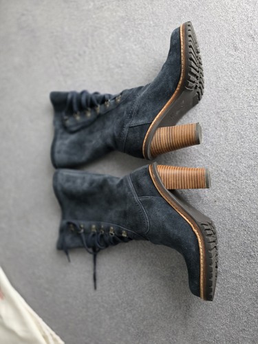 Esprit Wildlederstiefel blau Gr. 38 Highheels Damenstiefel Stiefel - Bild 2 von 5