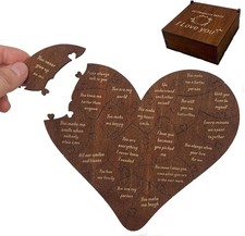 20 Reasons Why I Love You Gift Box,Romantic Heart Wooden Puzzle for Him, Her  