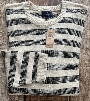 AMERICAN EAGLE OUTFITTERS STRIPED CREWNECK SWEATER MULTI MENS 2XL XXL NEW $50