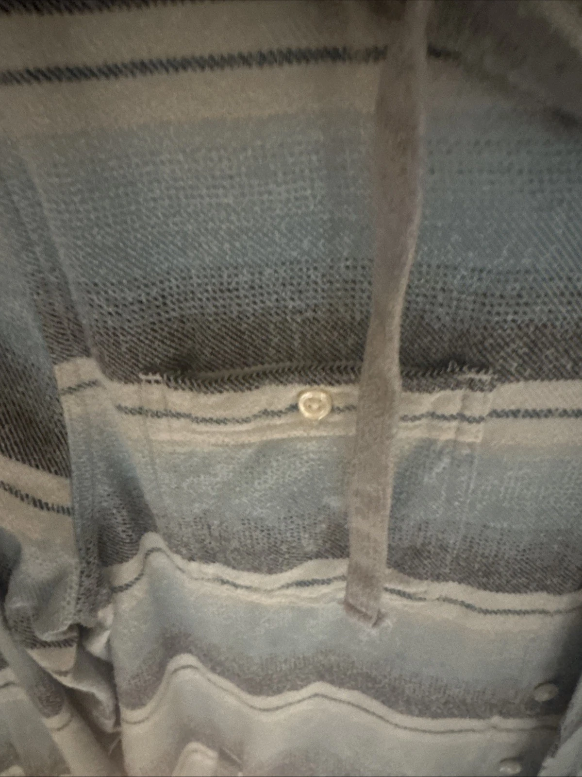 Johnnie O Jacket Mens Large Blue Striped Carver Surflannel Hooded Shacket - product detail image 4