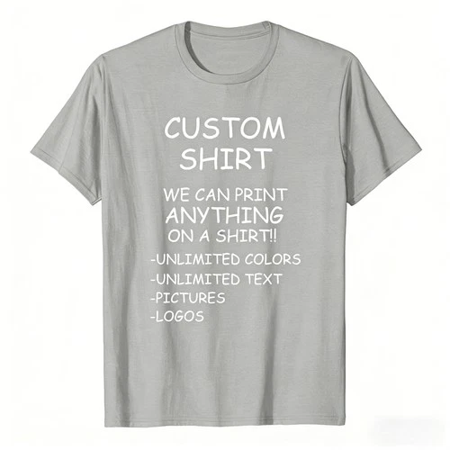 Custom T-Shirt Personalized Photo Text Logo Print Your Design Unisex Tee - product listing photo
