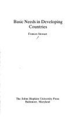 Basic Needs in Developing Countries Frances, Stevenson, Russell S