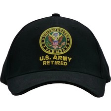 U.S. Army Retired Hat / Army Seal Black Baseball Cap