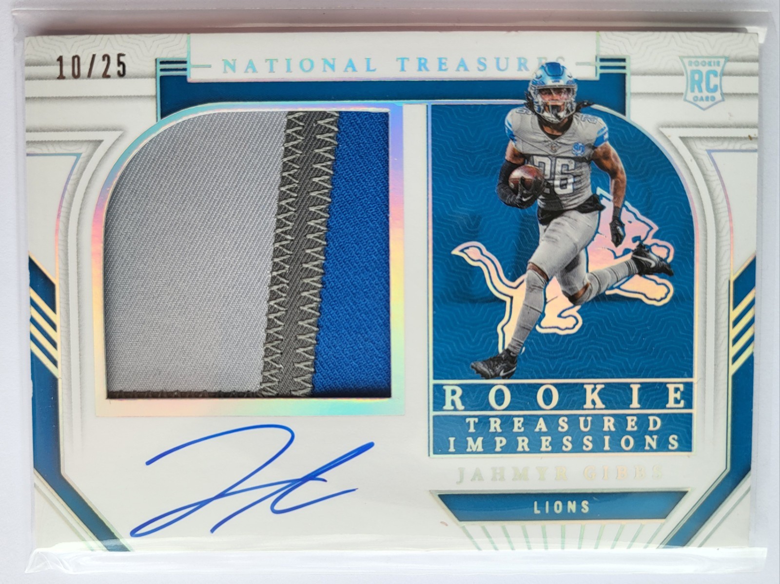 Jahmyr Gibbs Panini National Treasures Rookie Treasured Impressions Autographs #JGS Base
