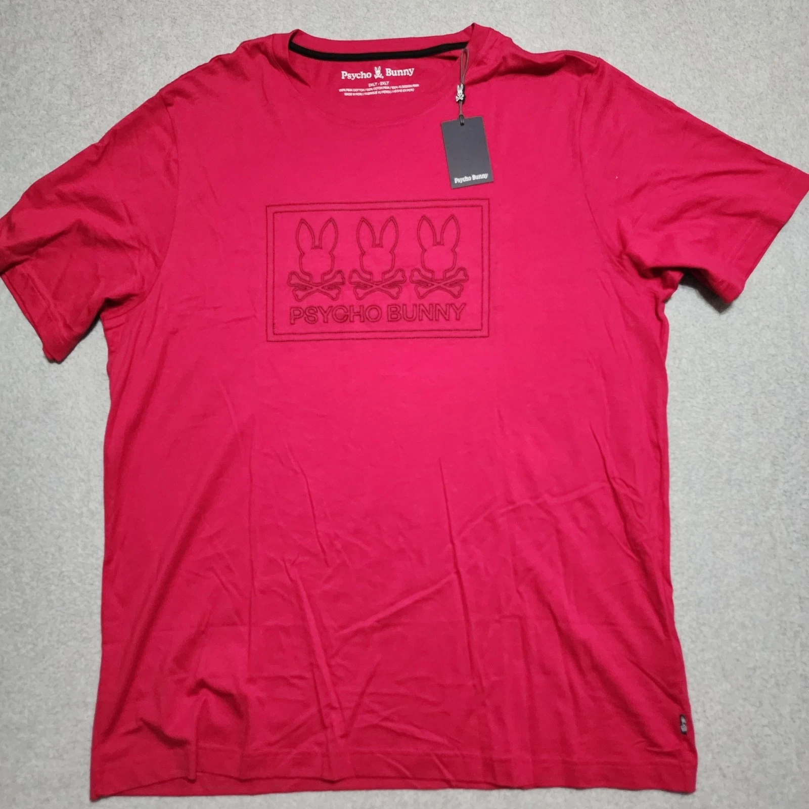 Psycho Bunny New Men 2XLT Big and Tall Tacoma Graphic Tee Persian Red B9U909D200