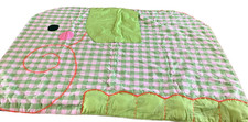 Vintage Handmade Elephant Nursery Crib Blanket Wall Hanging Bedding OOAK Green