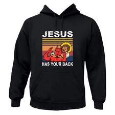 Jesus Has Your Back Graphic T-Shirt / Hoodie, Unisex Christ Hooded Sweatshirt