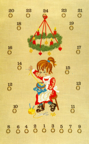 NEW! Lindhorst Needlepoint Stitchery Kit Canvas Christmas Advent Calendar German