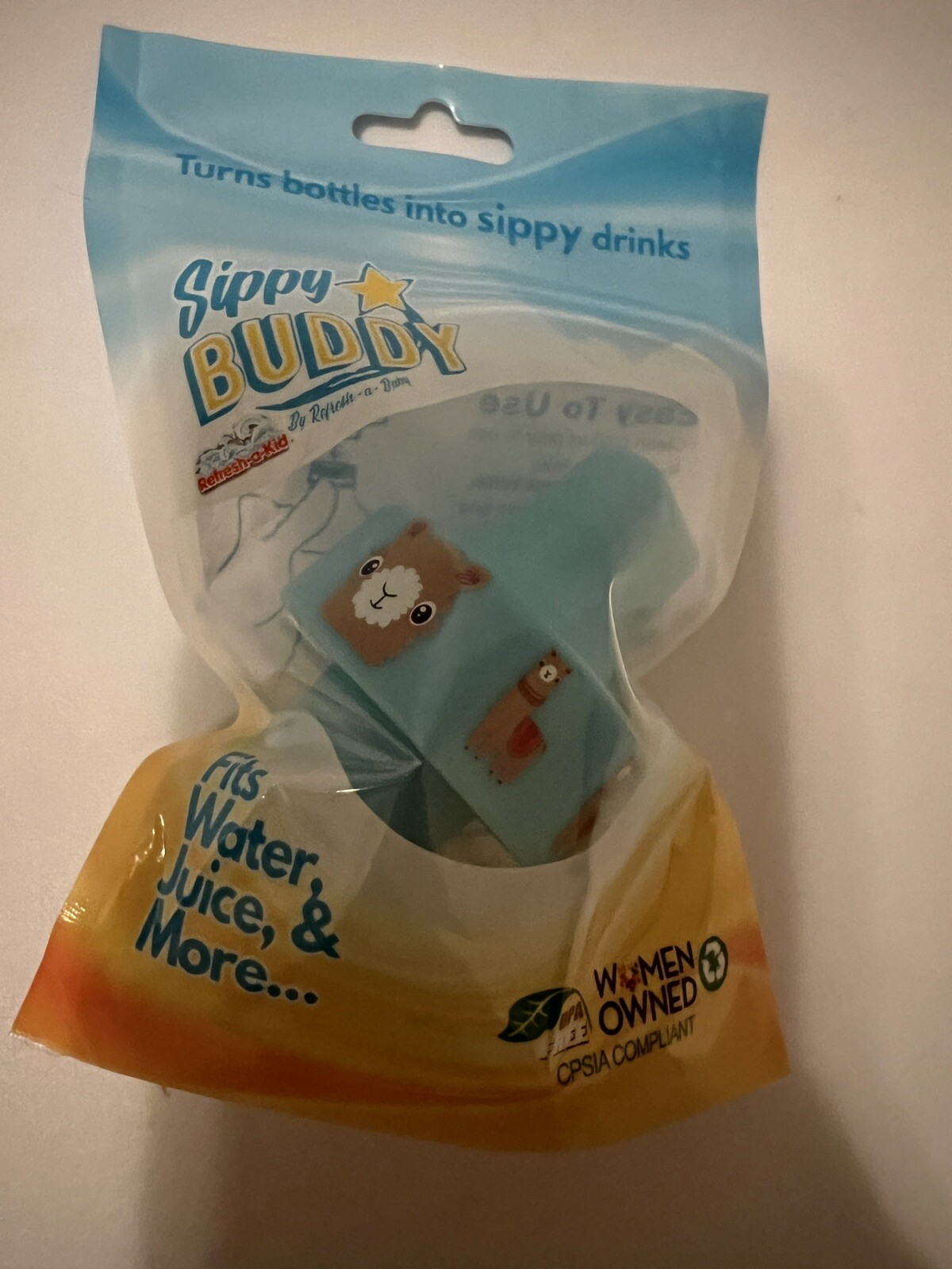 Sippy Buddy BPA Free Lot Of 2 Drink Adapters For Bottles Blue, Panda, Llama