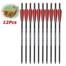 12x 16/18/20/22" Archery Carbon Arrows Crossbow Bolts Target Hunting Shooting US