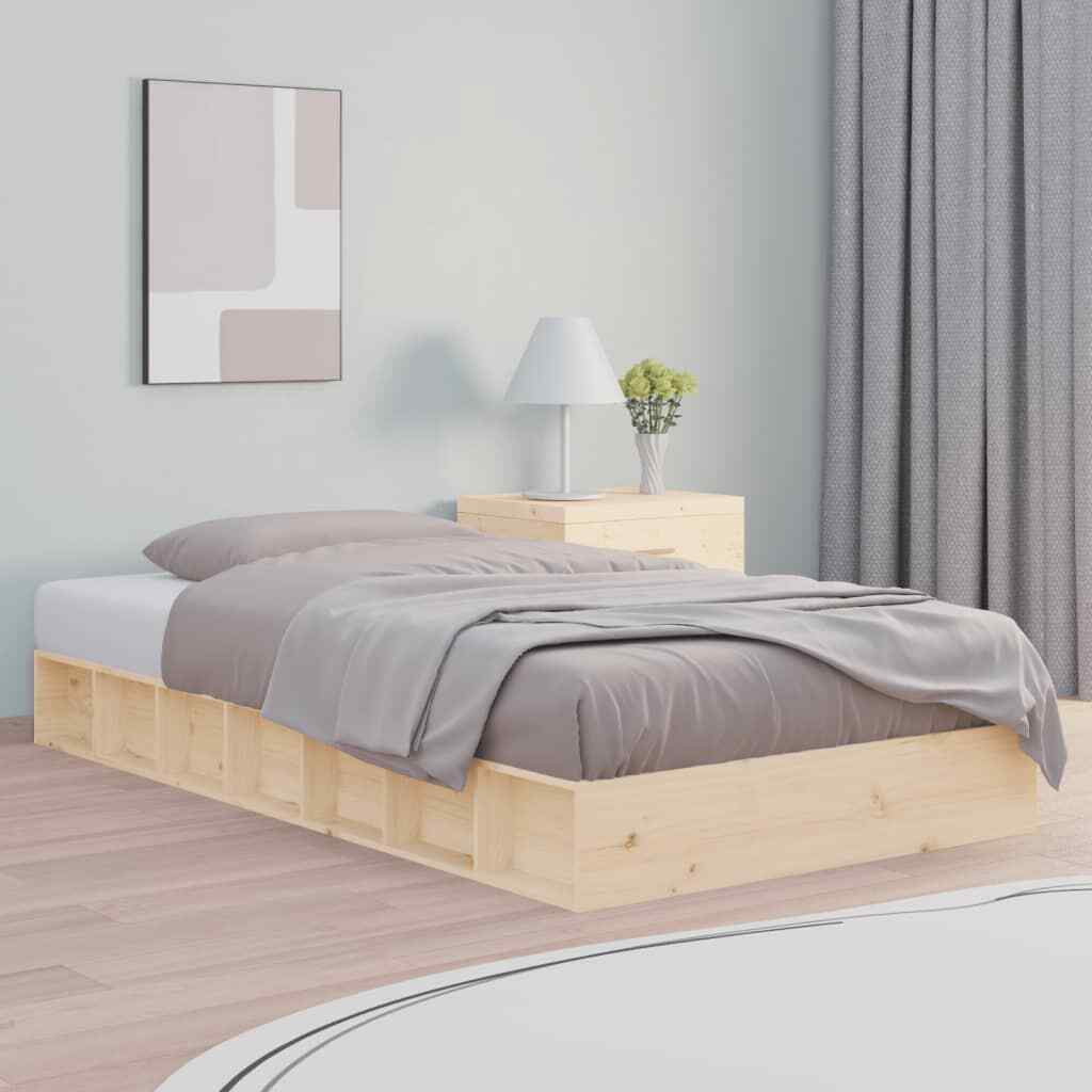 Bed Frame 120x190 cm Small Double Solid Wood