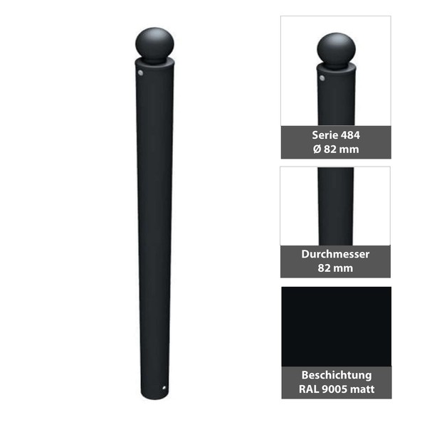 Stilpfosten Ø 82 Mm Ortsfest Zum Einbetonieren Stilpoller Absperrpfosten 484-image