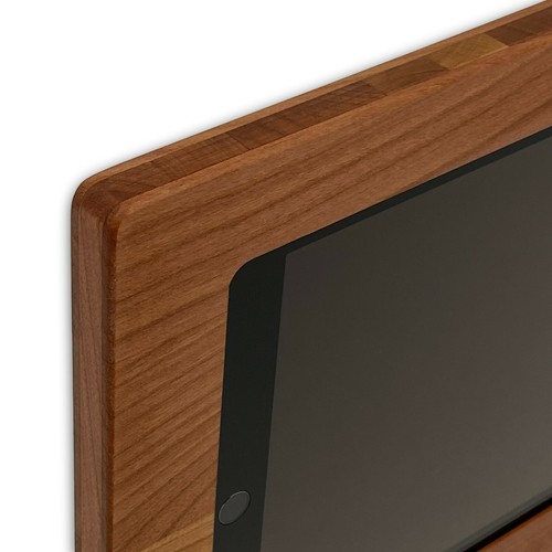 Tablet Wandhalterung für iPad 9 aus Holz, viele Holzarten, Handmade, Wand Halter - Bild 6 von 12