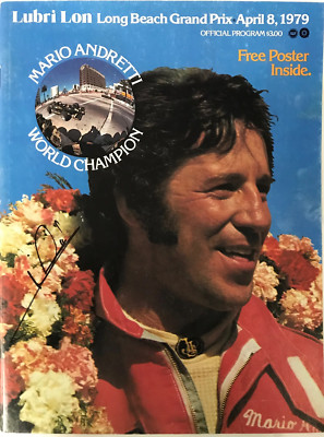 Mario Andretti Signed Lubri Lon Grand Prix Program April 8 1979