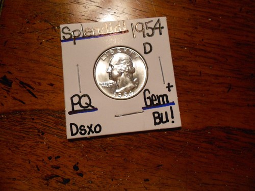 1954D Washington Quarter Gem BU+ SPLENDID!!!! PQ!!! COOOOOOOOOL!!!!!!