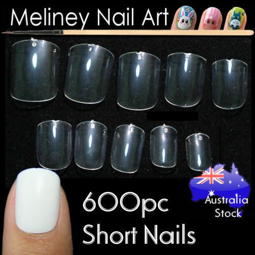 500/600pc Full Cover False Nails Square Short Long Fake Nail Tips Coffin Almond - Picture 13 of 50