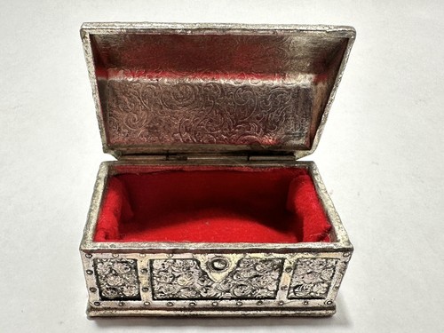 Vintage Yamatogumi Silver Plated Hinged Trinket Box Cherub - Picture 13 of 14