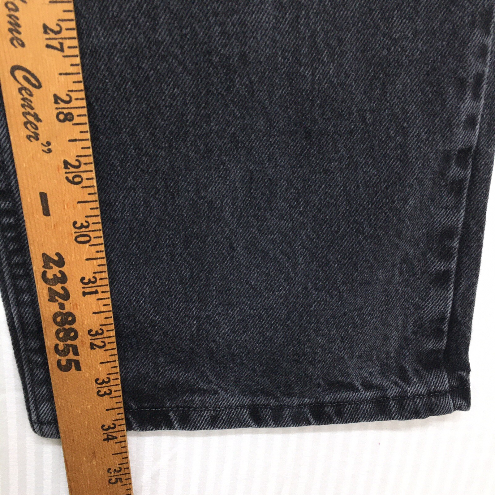 WRANGLER 34W 34L Premium Relaxed Fit Straight Black Wash Denim Jeans Men Sz M
