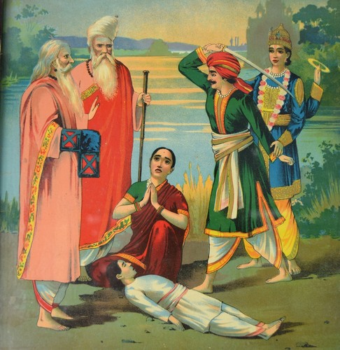 Antique Old Ravi Verma Press Print Beautiful Color print Collectible. i53-116 - Picture 2 of 6