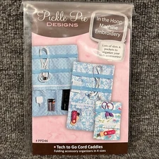 Tech To Go Cord Caddie In the Hoop Machine Embroidery Pickle Pie Design CD PPD46