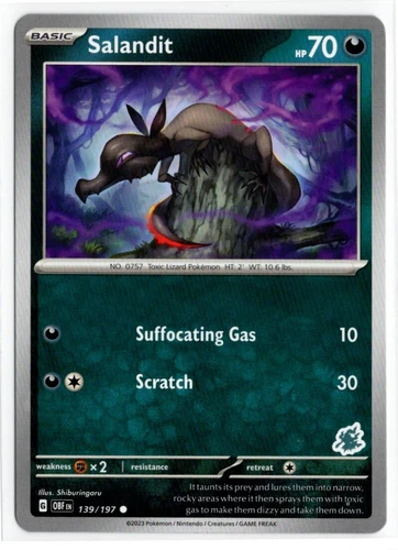 Pokemon Battle Academy 2024 Darkrai Deck Obsidian Flames 139/197 Salandit