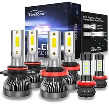 6000K LED Headlight Kit High Low Fog Light Bulbs For Honda Accord 2015 2014 2013
