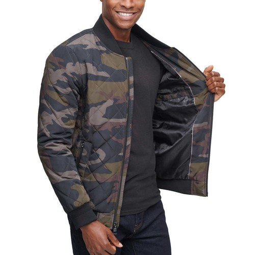 Calvin Klein Chaqueta bomber acolchada para hombre verde oliva camuflaje tamaño L - Imagen 8 de 10