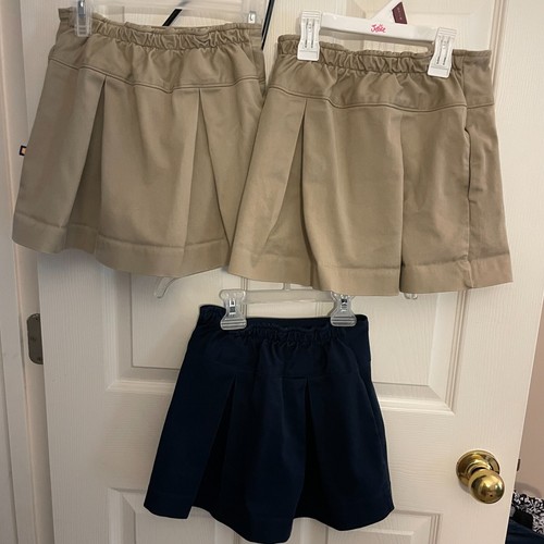 Lot of 3 Girls Youth Size: 6 Dennis Khaki&Navy School Uniform Skorts (Pre owned) - Picture 2 of 9