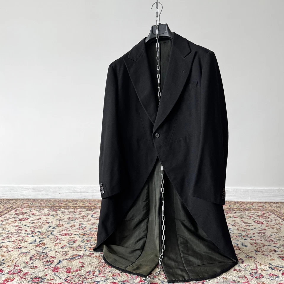 Casaco de lã matinal vintage anos 30 sob medida 1935 datado antigo britânico - Imagem 2 de 4