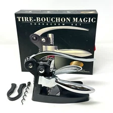 Chrome Wine Bottle Opener Corkscrew wine opener Set Vertical Lever With Stand