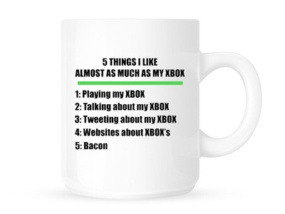 5 Dinge, die ich fast so mag wie meine Xbox - Neuheit Tasse/Tasse - tolle Geschenkidee