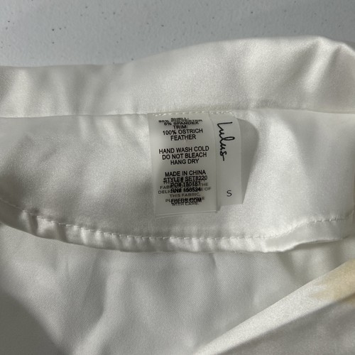Lulus Pajamas Womens Small Satin Dreamiest Delight White Feather Two Piece Set - 第 6/15 張圖片
