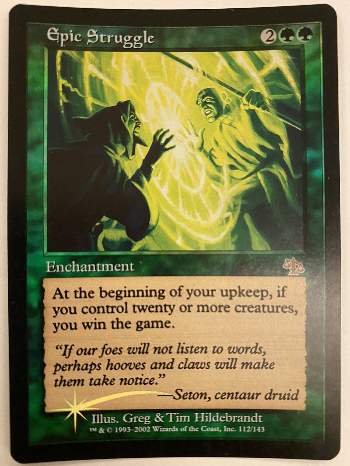 Epic Struggle FOIL Judgment NM Green Rare MAGIC MTG CARD English