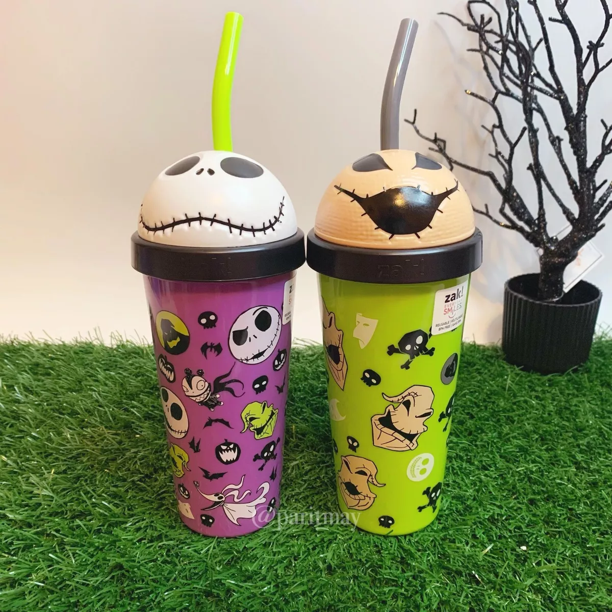 Disney The Nightmare Before Christmas Halloween Tumbler w/ Straw 18oz (Set  of 2)