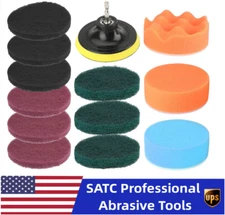 Car Buffing Pads for Drill 14pcs 4''Polishing Kit thickening Elastic Foam Sponge