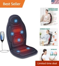 Vibration Back Massager with Heat, Massage Seat Cushion with 6 Vibrating Moto...