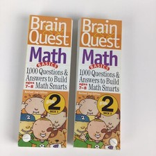 Brain Quest Math Grade 2, 1,000 Questions/Answers for Ages 7-8 Deck 1 And 2 Set