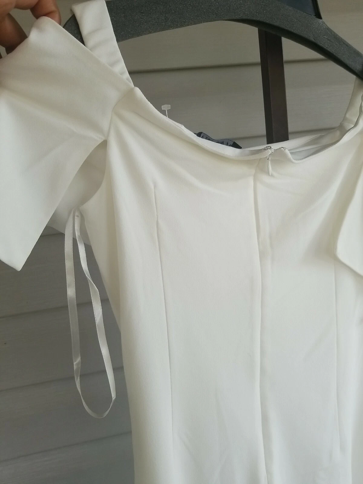 OFF WHITE Abito Marina bianco spalline taglia 6 foderato elasticizzato nuovo con etichette $159