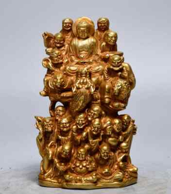 Fengshui Refined Copper Casting Brass Gold Plating · Eighteen Arhat Ornaments