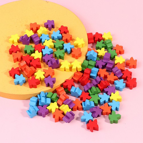 100 hölzerne Meeples 16 mm zusätzliche Brettspiel-Bits Bauern Schachfiguren .MB - Bild 1 von 10