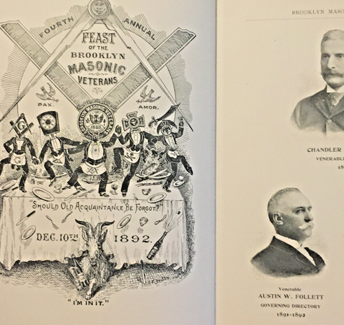 Historical Report Brooklyn Masonic Veterans 1894 signed NY freemasonry "AS-IS" - Picture 2 of 24