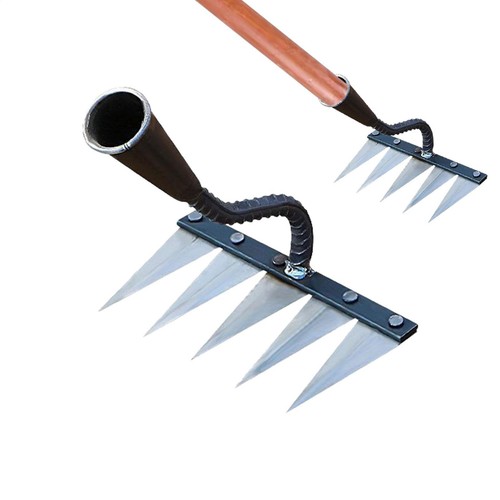 Gardening Hoe Iron Weeding Rake With Glove Agricultural Tools Grasping Raking