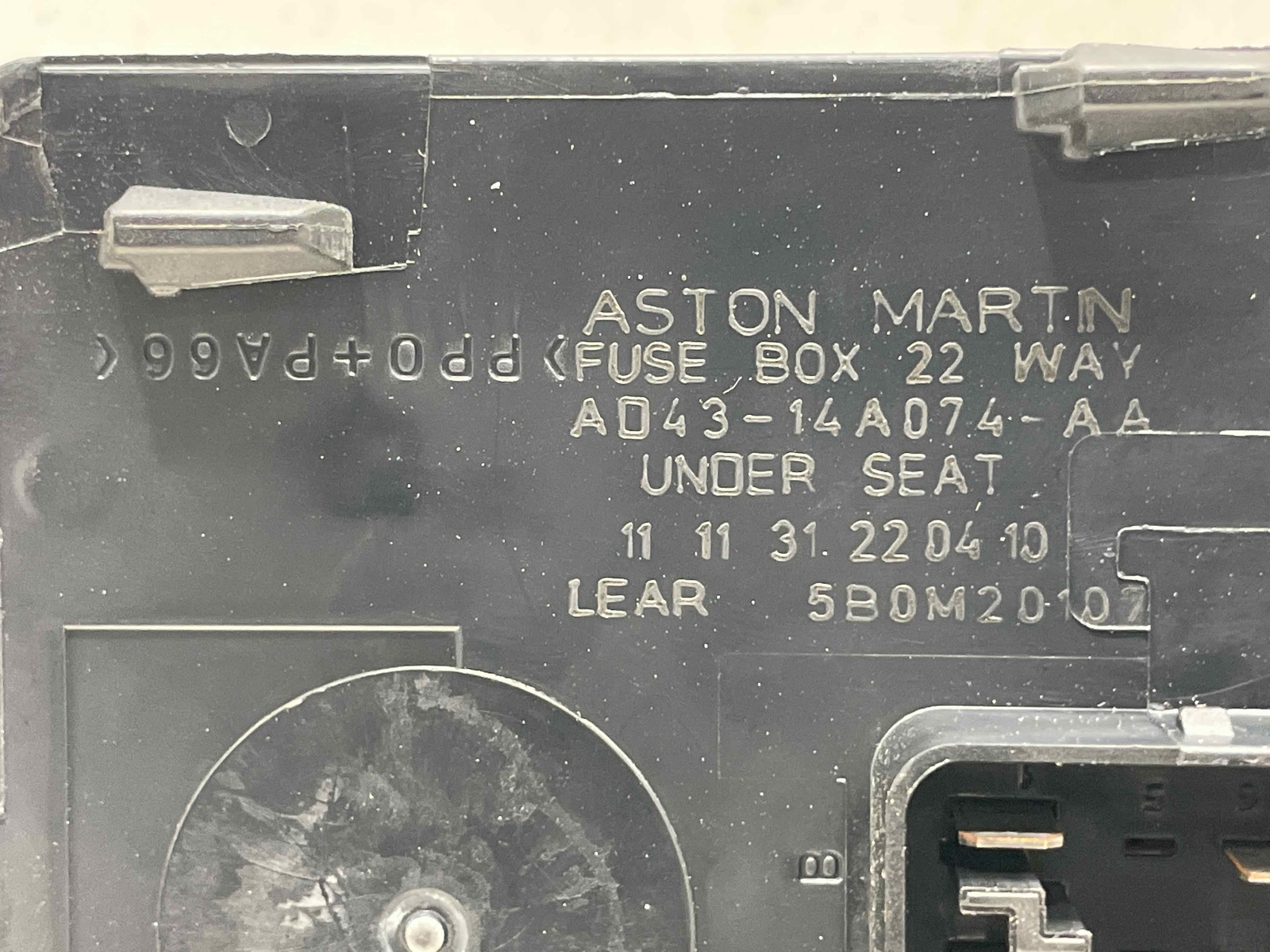 2010 ASTON MARTIN RAPIDE OEM INTERIOR CABIN FUSE BOX AD43-14A074-AA
