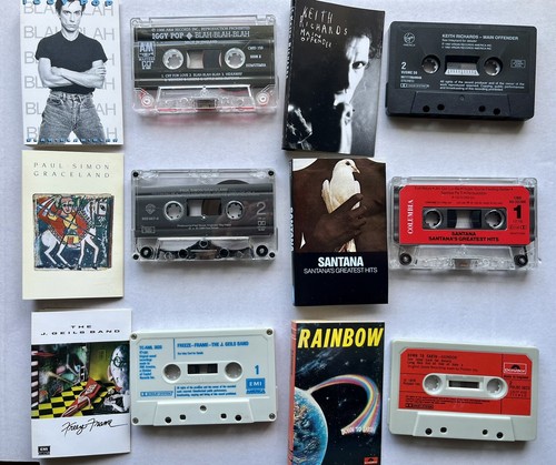 Rock Cassette Tape Lot, Iggy Pop, Keith Richards, Santana, Rainbow, J Geils Band - Picture 2 of 3