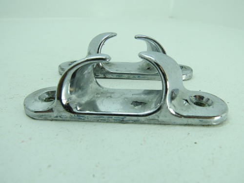 PAIR 3+3/8 INCH PERKO CHROME CHOCKS BOAT FAIRLEAD (D2C1603) - Picture 2 of 7