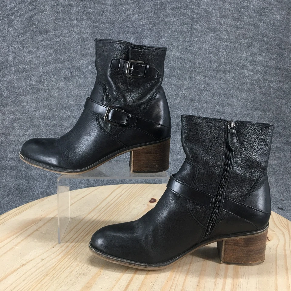 Franco Sarto Botas Mujer 10 M Larisa 2 Motociclista Cuero Negro Informal Tobillo Top Foto 2 de 4